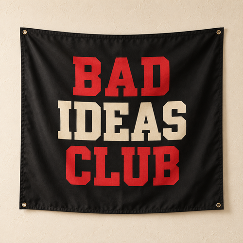 Black Bad Ideas Club graphic flag